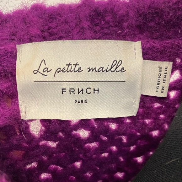 FRNCH Chunky Knit Sweater Purple Jewel Tone Oversized Cozy Size Medium - Picture 2 of 9